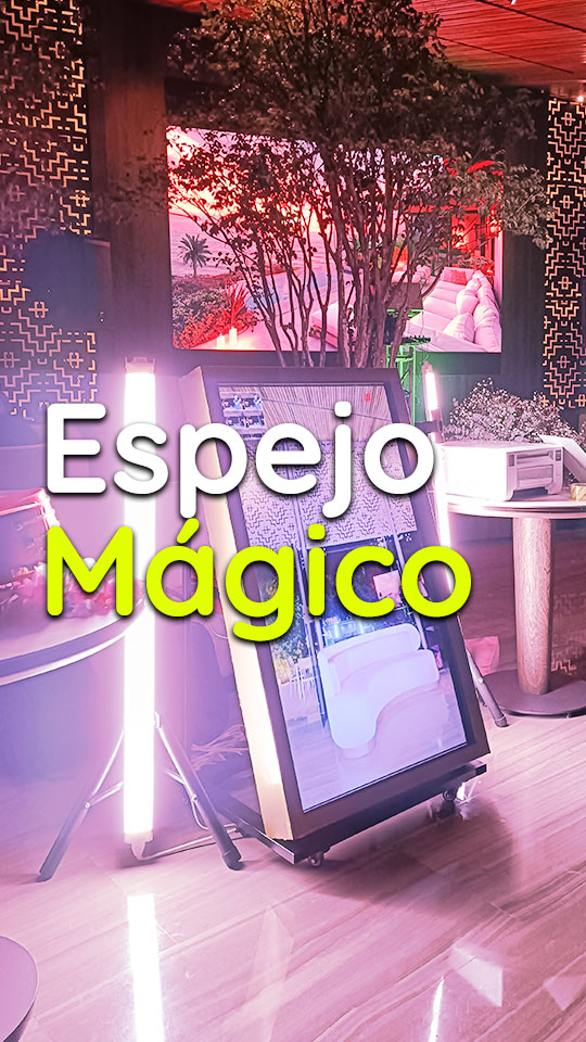 Montaje logístico puntual de espejo mágico fotos en Bogotá